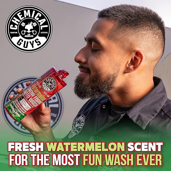 Chemical Guys Watermelon Snow Foam Car Wash Soap - High-Suds pH-Balanced Shampoo for Foam Cannons or Bucket Washes - Safe on Wax, Sealants & All Finishes - 128 oz (1 Gallon)