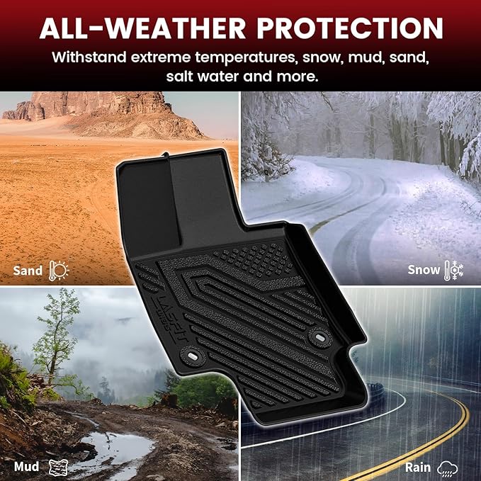 LASFIT Floor Mats&Trunk Mat Fit for Toyota RAV4 2019-2025 (Only Fit Hybrid) All Weather TPE Mats Custom Fit Floor Liner for Toyota RAV 4 1st and 2nd Row Full Set Car Mats and Cargo Liner, Black