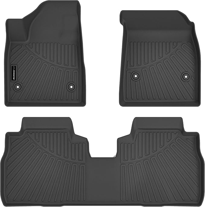 AUXKO All Weather Floor Mats Fits for Chevrolet Equinox EV 2024 2025 2026 TPE Rubber Liner Equinox EV Accessoires Odorless Anti-Slip 2 Row Mat Black