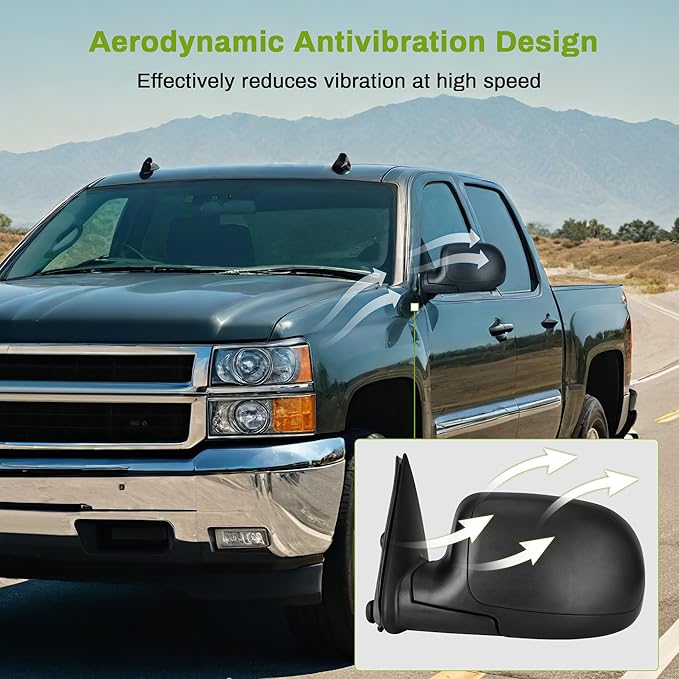 AUTOSAVER88 Towing Mirrors Compatible with 2003-2006 Chevy Silverado GMC Sierra, Power Adjustable Heated Side Tow Mirror for 03-06 Suburban Avalanche Tahoe with Turn Signal Pair Set