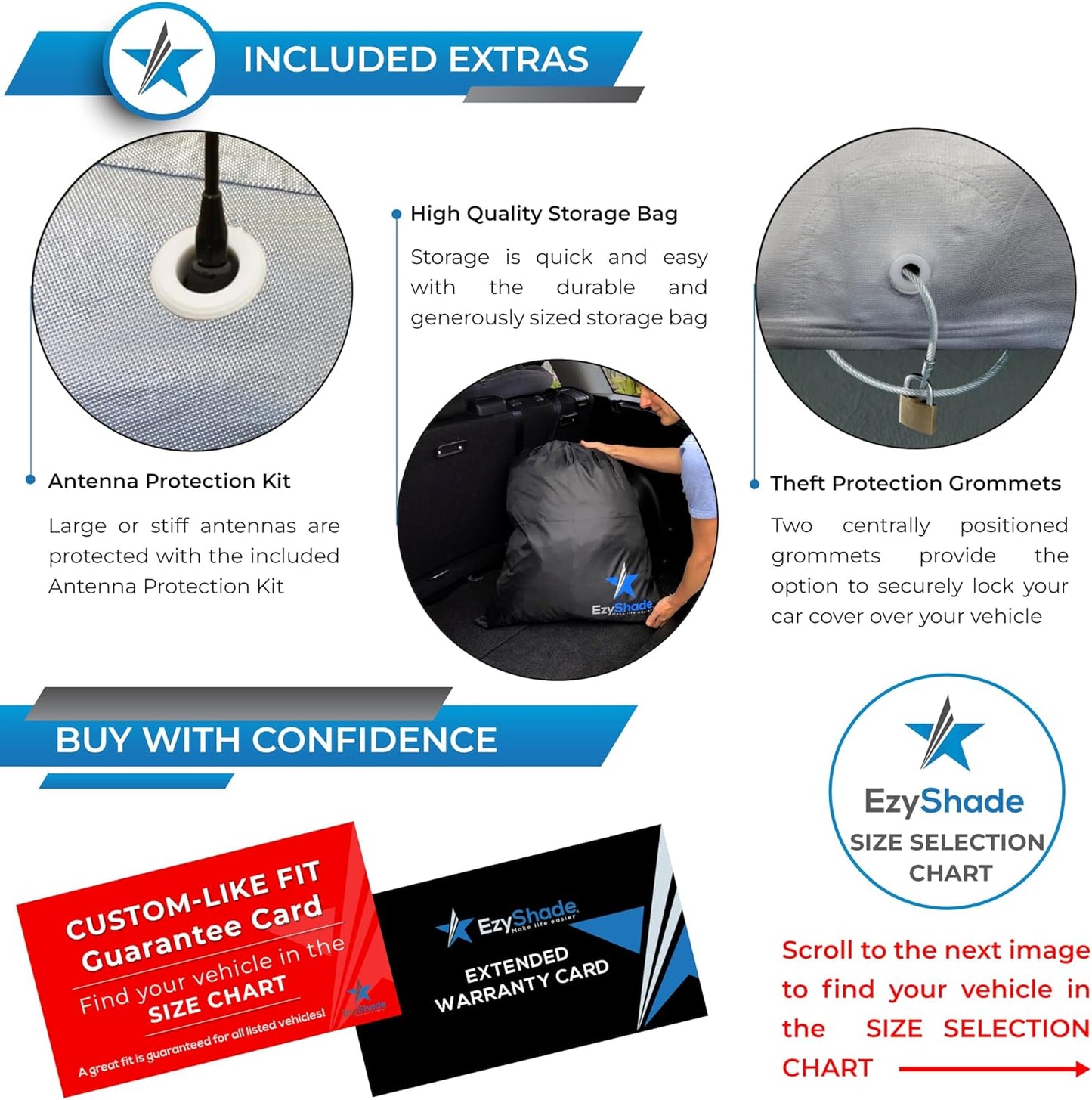 EzyShade 10-Layer Truck Cover Waterproof All Weather. See Vehicle Size-Chart for Accurate Fit. Full Outdoor Pickup Truck Covers for F250 F150 Tundra Titan. Sun Wind Rain. Size T5 (See SizeChart)