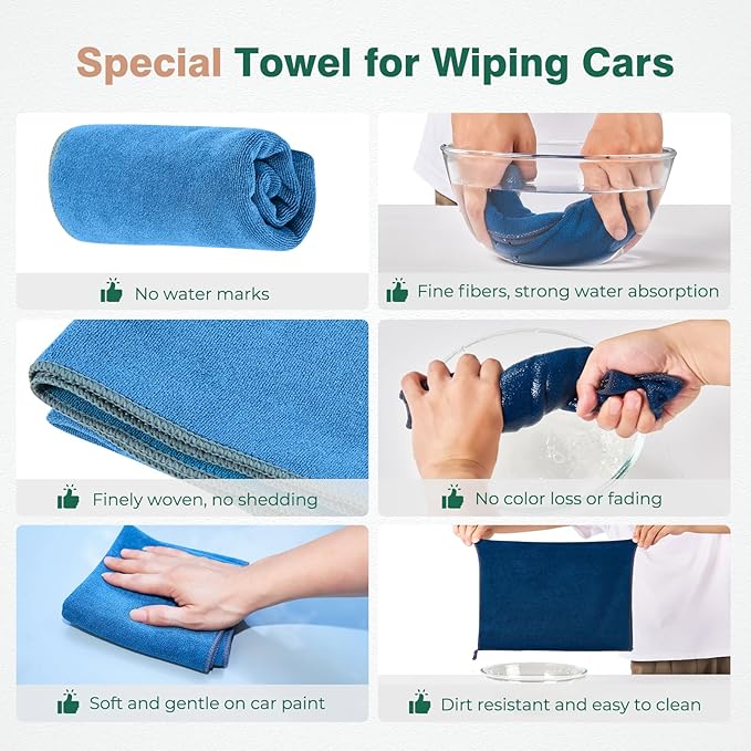 FLORICH Large Microfiber Car Duster Kit, Extendable Car Duster Exterior Scratch Free, Car Cleaning Brush Car Interior Detailing Kit, Car Cleaning Supplies for Cars RV Truck Boat