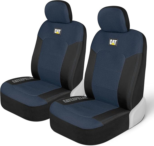 CAT Blue & Black Seat Covers for Cars, Trucks, & SUV - Set of (2) MeshFlex Car Seat Cover Front Seat Protectors - Airbag Compatible Seat Covers for SUV Interior Covers & Seat Cover Accessories