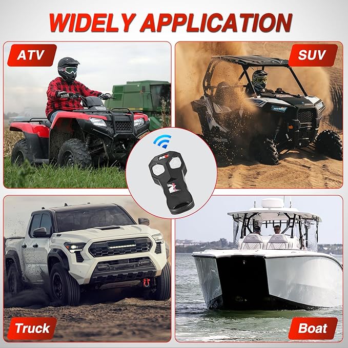 Nilight ATV UTV Electric Winch 12V 4500 lb Winches for Towing Trailer Truck Jeep Off Road Portable Waterproof IP67 Winch with Synthetic Rope Wireless & Wired Remote Control Hawse Fairlead Mount Plate
