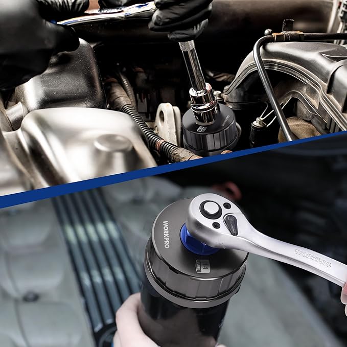 WORKPRO Oil Filter Wrench for Toyota Lexus..., 64mm 14 Flute Precision CNC Machined Aluminum Oil Filter Removal Tool for Toyota Camry, Tundra, Tacoma, 4Runner, RAV4 and More