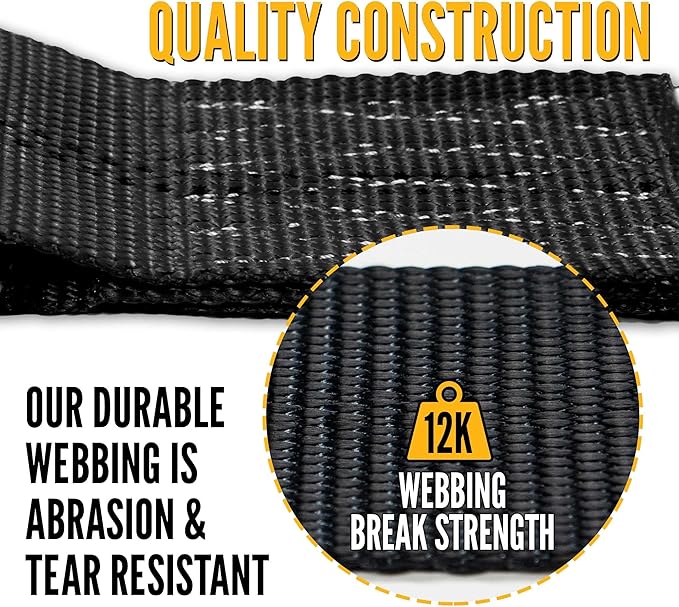 US Cargo Control J Hook Ratchet Straps 2 Inch x 18 Foot (2-Pack), 10,000 LBS Break Strength, Heavy Duty Ratchet Straps with Double J-Hooks, Black Tie Downs for Trucks, Trailers, Securing Cargo