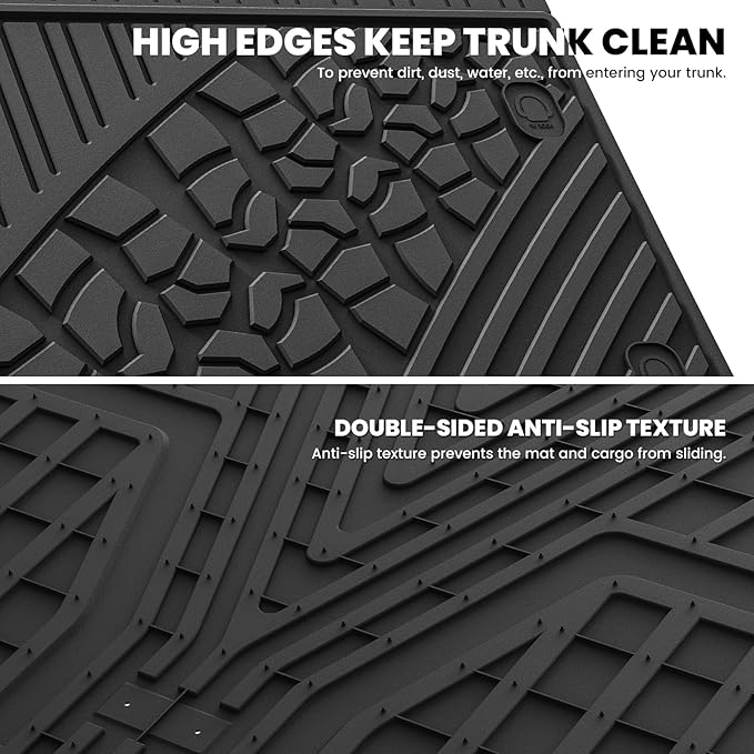 LASFIT Trunk Mat for Jeep Wrangler JL 2018-2024 2025 4 Door Cargo with SUBWOOFER, All Weather TPE Custom Fit Cargo Mat Fit for Flat Load Floor Gas Type, Black (Not for JK/Not PHEV/Not 2-Door)