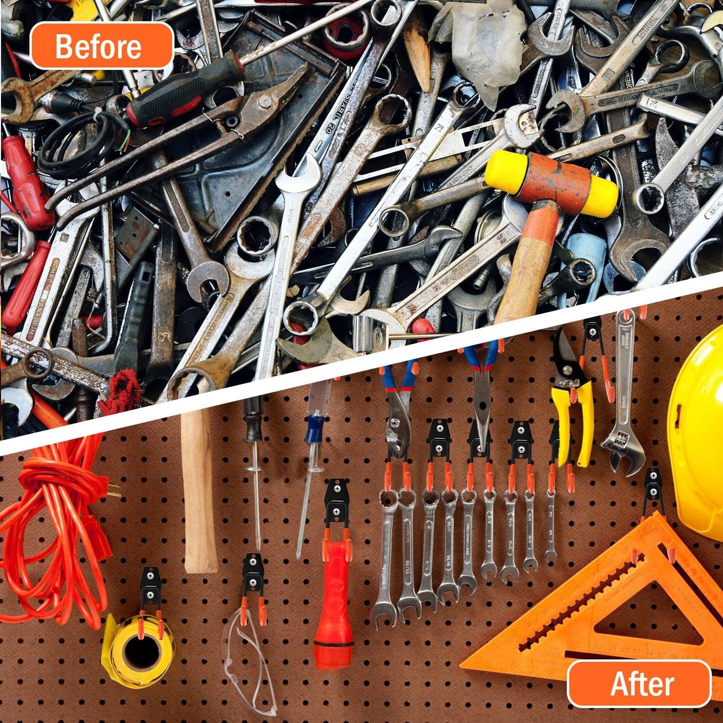 vivicreate 10 Pack Heavy Duty Garage Hooks Wall Mounted Steel Utility Storage Hooks for Tools Ladders Bikes Cables Equipment Organizer for Garage Taller Sótano Ganchos de Almacenamiento