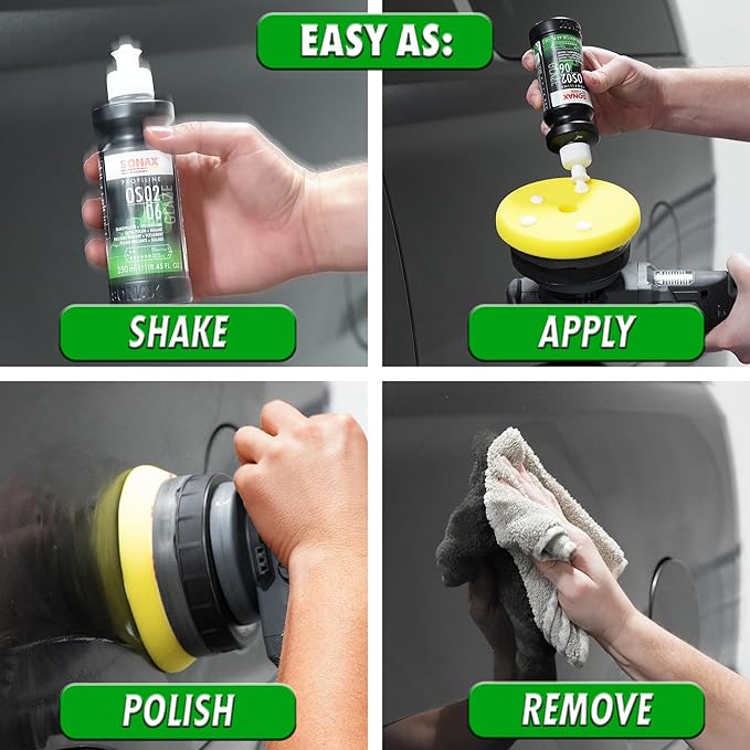 SONAX Glaze OS 02-06 247141 | All-in-One Car Polish for Scratch Removal, High-Gloss Finish & Ceramic Protection | SiO2-Based 6-Month Durability | Hologram-Free Results for All Paint | 250ml