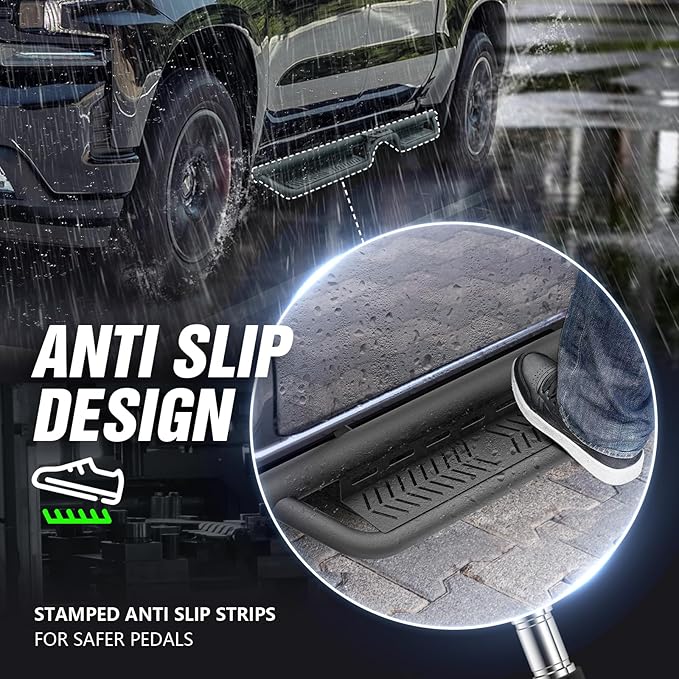 Crew Cab Running Boards Side Steps Compatible with 2019-2025 Chevy Silverado & GMC Sierra 1500, 2020-2025 Chevrolet Silverado/GMC Sierra 2500 3500 HD CrewCab (Excl 2019 1500 LD/Limited) -Star