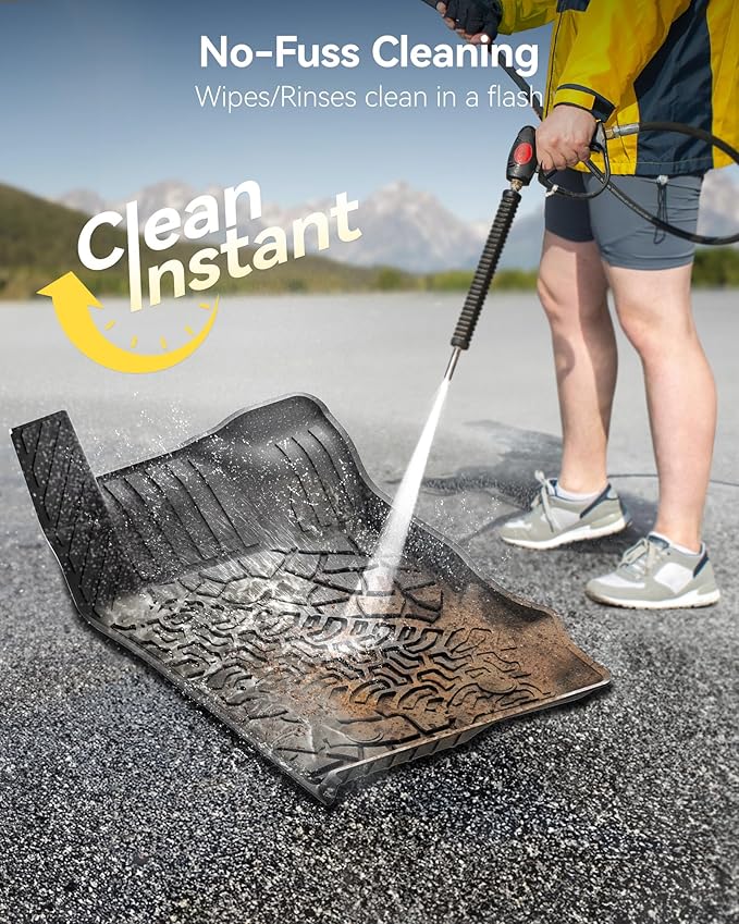 3W Ford Bronco Floor Mats & Cargo Liner & Back Seat Cover Custom Fit for 2021 2022 2023 2024 2025 Bronco 4 Door All Weather Custom Fit Ford Bronco Accessories (Not for Sport & Rubberized Floor)