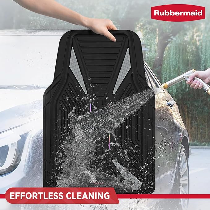 Rubbermaid Full Set Car Mat, Universal Trim-to-Fit Heavy-Duty Car Floor Mats – 4-Piece Set for All Weather Protection – Durable Rubber Mat for Cars, Trucks, SUVs & Vans-Purple