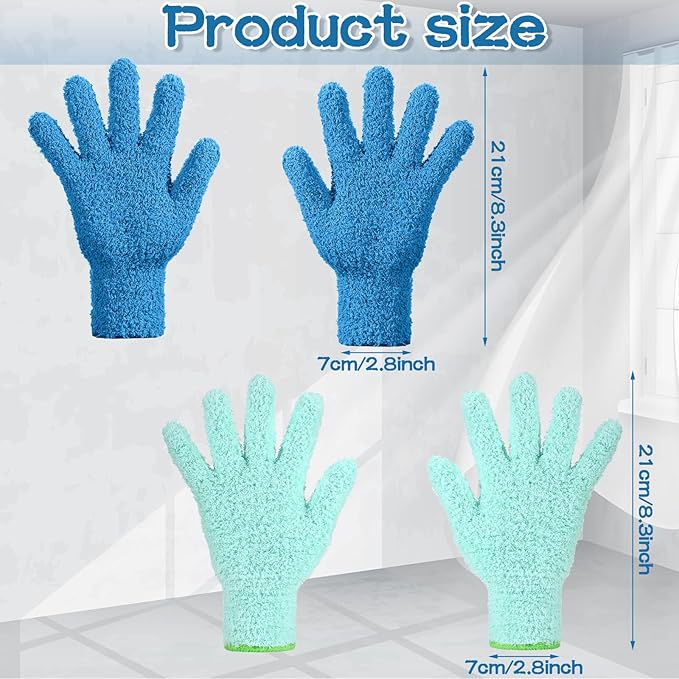 6 Pcs Microfiber Dusting Mitt Gloves Microfiber Washable Dusting Gloves Car Wash Mitt for Leaf Cleaning Plant