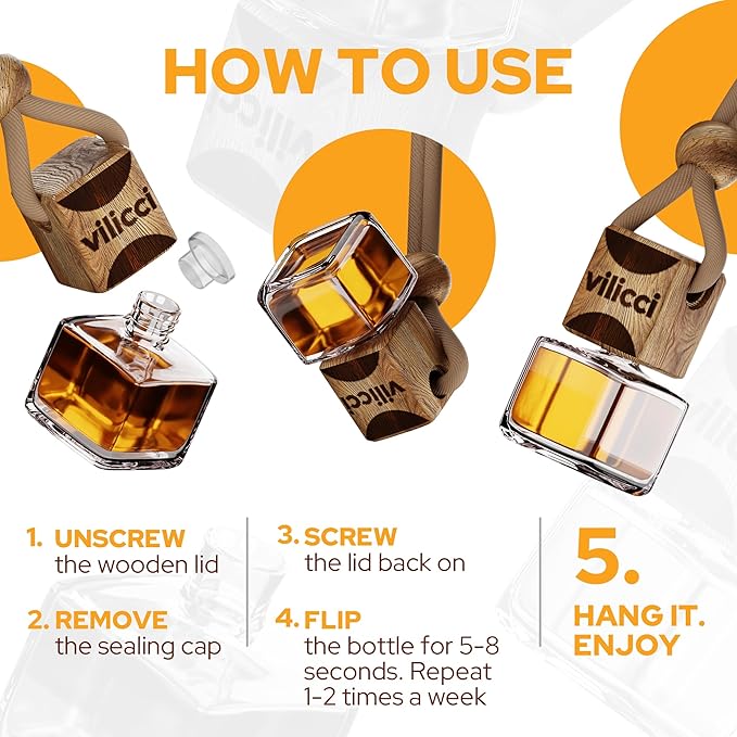 Vilicci Pharaoh in a Tie Car Air Freshener | Long lasting Car Diffuser | Vegan & Cruelty-free Auto Perfume | Hanging Car Air Freshener