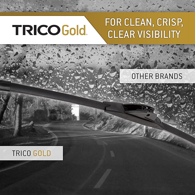 TRICO Gold 26" + 22" Premium Automotive Replacement Windshield Wiper Blades (Set of 2), Passenger and Driver Side All-Weather Beam Wiper Blades for Select Vehicle Models