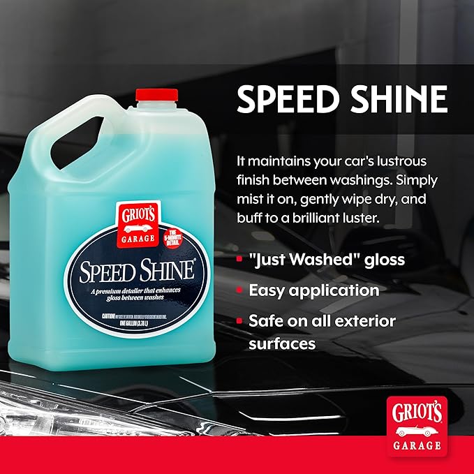 Griot's Garage Speed Shine for Car Detailing, Quick Detailer for All Exterior Surfaces, Trim and Wheels, Provides a Glossy Finish, 11148, One Gallon