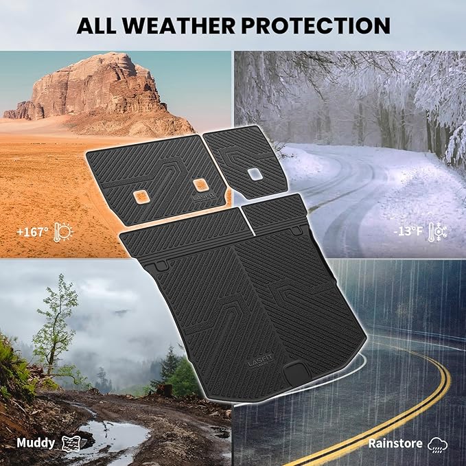 LASFIT Cargo Mat for Jeep Grand Cherokee 2011-2021 All Weather TPE Custom Fit Rear backrest Mat Trunk Seatback Cargo Liner, Black