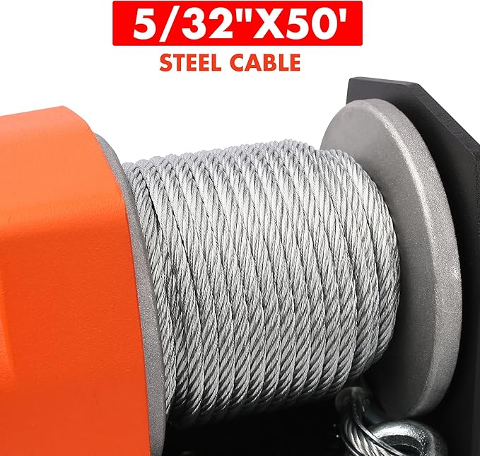 ZESUPER 2500 lb Electric Winch 50ft Steel Cable 12V DC UTV ATV Boat Trailer Winch with Handheld Remote Mounting Plate Waterproof Small Electric Winch ATV Winches Kits