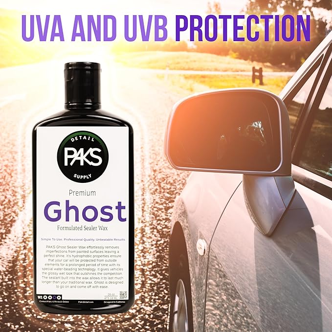 Paks Professional Grade Ghost Synthetic Sealant Auto Wax, Professional Grade Wax for Car, Long Lasting UV Protection Car Sealant Wax, 16-oz Car Paint Sealant, Finnish Enhancer Car Wax Sealant