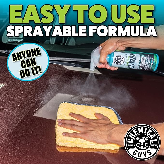 Chemical Guys Swift Wipe Sprayable Waterless Car Wash - Spray and Wipe to Safely Clean and Shine Cars, Trucks, Motorcycles, RVs, and More, High Lubrication Formula, 16 oz