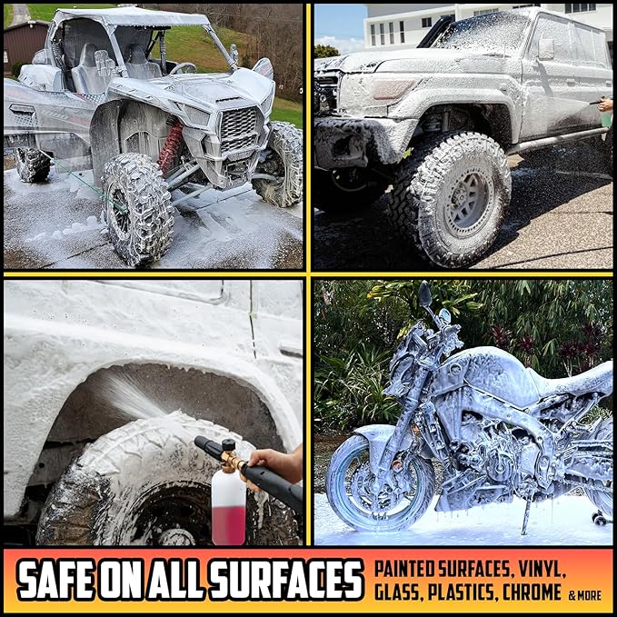 Foam Boost Off-Road & ATV Wash Soap – Heavy Duty pH-Balanced Car Wash for Trucks, UTVs, RVs & Dirt Bikes – Quick Rinse, No Residue – Works with Foam Cannons, Guns & Buckets – 64 fl. Oz.