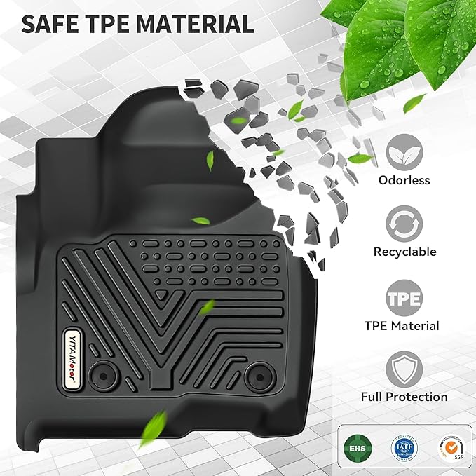 YITAMOTOR Floor Mats Compatible with Toyota Corolla Sedan 2020-2025 (Not Fit for Hatchback), TPE All Weather Automotive Corolla Floor Liners Custom Fit 1st & 2nd Row, Black