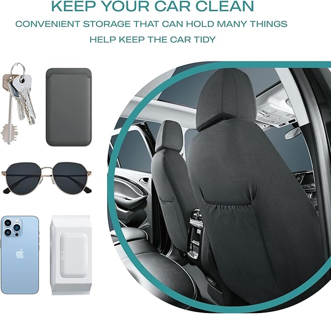 Skechers Car Seat Covers,Leather Seat Covers with GOGA Mat Technology,Waterproof Car Seat Covers Front Seats,Airbag Compatible,Comfort Universal Fit for Most Cars,Vans,Trucks,SUVs,Blue