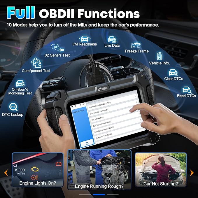 XTOOL D6 OBD2 Scanner, 2025 Full System Diagnostic Scan Tool, Free Update, 15 Services, Crank Sensor Relearn, Throttle Relearn, Oil Reset, ABS Bleed, FCA & CAN FD