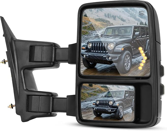 DWVO Towing Mirror Compatible with 2008 2009 2010 2011 2012 2013 2014 2015 2016 Ford F250 F350 F450 F550 Super Duty, Right Passenger Side Mirror with Power Heated Manual Folding