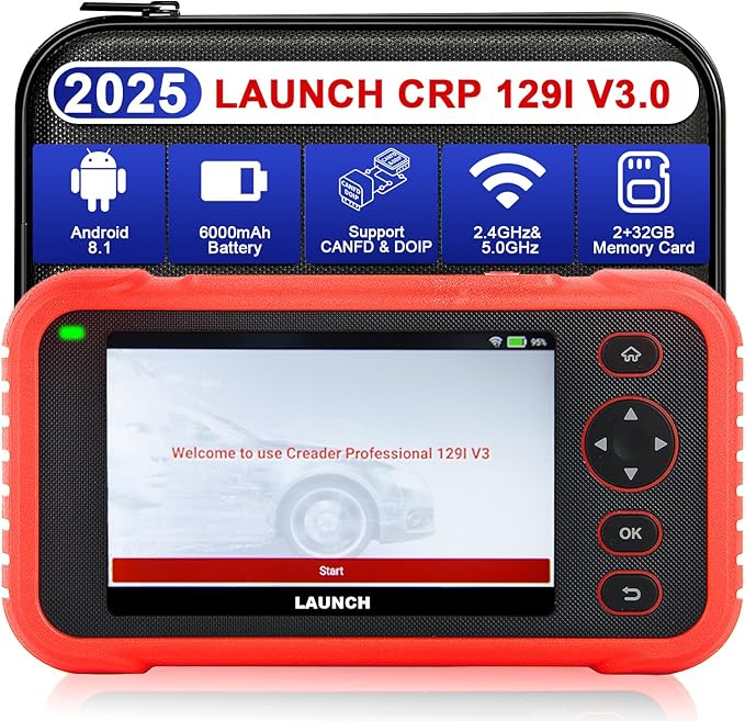 LAUNCH Scanner CRP129i V3.0(Upgrade of CRP123I), OBD2 Scanner Diagnostic Tool with ABS and SRS, ENG, Transmission, FCA AutoAuth Code Reader for Cars and Trucks, Oil, DPF, TPMS Car Scan Tool, Auto VIN