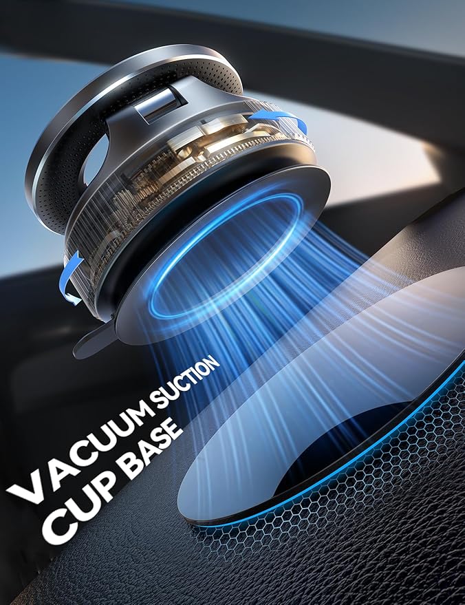 JOYROOM Magsafe Car Mount, Vacuum Car Phone Mount with Strong Magnet, 360° Metal Strut Suction Cup Phone Mount for iPhone 17 Pro Max/16 15 14 13 12 Series& Android Magsafe Case, Black