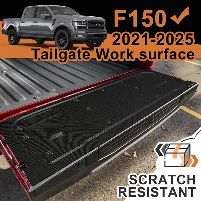 TripleAliners Tailgate Mat Compatible with Ford F-150 2021-2025 Accessories Truck Tailgate Liner Cover All-Weather Protector Cargo Cover Custom Fit for F150 (Tailgate Work Surface Only)