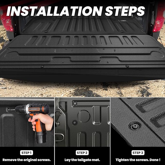LASFIT Tailgate Mat for Toyota Tundra 2007-2021 (Not Fit Drop-in Liners), All Weather Truck Tailgate Liner for Tundra TPE Tailgate Protector Liner Tundra 2007-2021 Accessories, Black
