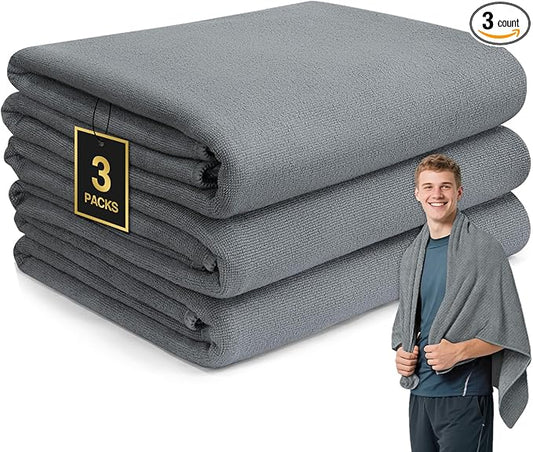 Microfiber Gym Towels for Showering Working Out Quick Dry Negative ions Large Middle Small Sizes Lightweight Gym Towel for Men Women Tennis Sports Towels for Body Hot Yoga Fitness Essentials
