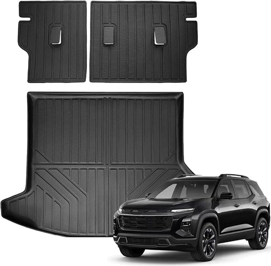 Auxko All Weather Cargo Mat with Backrest Mat Fit for Chevrolet/Chevy Equinox 2025 2026 Not EV TPE Equinox Mat Accessories All Season Odorless Anti-Slip Black