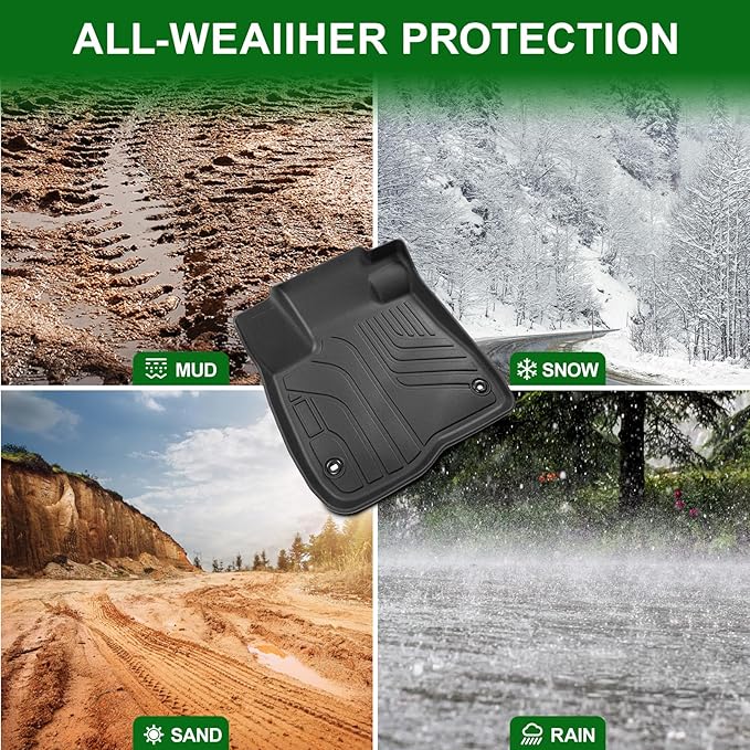 Floor Mats Custom Fit for Honda CRV 2023 2024 2025 2026 (Include Gas and Hybrid), Door Sill Guards & Front & 2nd Row TPE All Weather Protection Black Car mat Automotive Liners Accessories