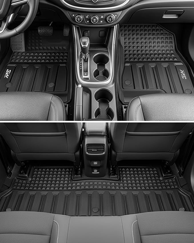 3W Floor Mats & Cargo Liner for Chevy Trax 2024 2025 2026, All Weather TPE Custom Fit Floor Mats for Cars, Car Mats Full Set for Chevy Trax Accessories, Black