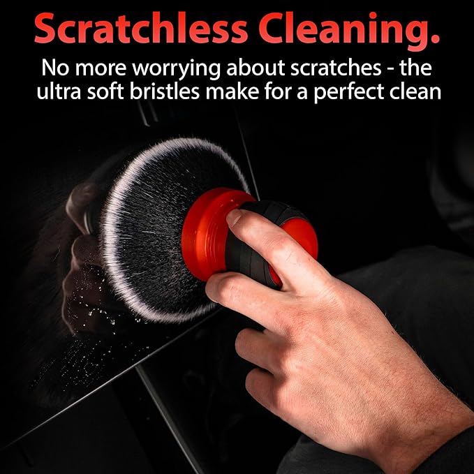 Adam's Polishes Large Multi-Purpose Detailing Brush Car Cleaning Brush Nylon Soft Bristles for Dusting or Scrubbing Interior & Delicate Surfaces, Screens, Seats, Leather, Vinyl, & More