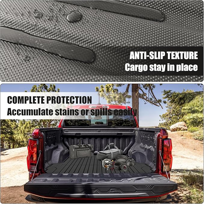AUXKO All Weather Truck Bed Mat for Chevrolet Chevy Colorado & GMC Canyon 2025 2024 2023 5FT Bed Vehicle Cargo Liner Colorado Canyon Accessory
