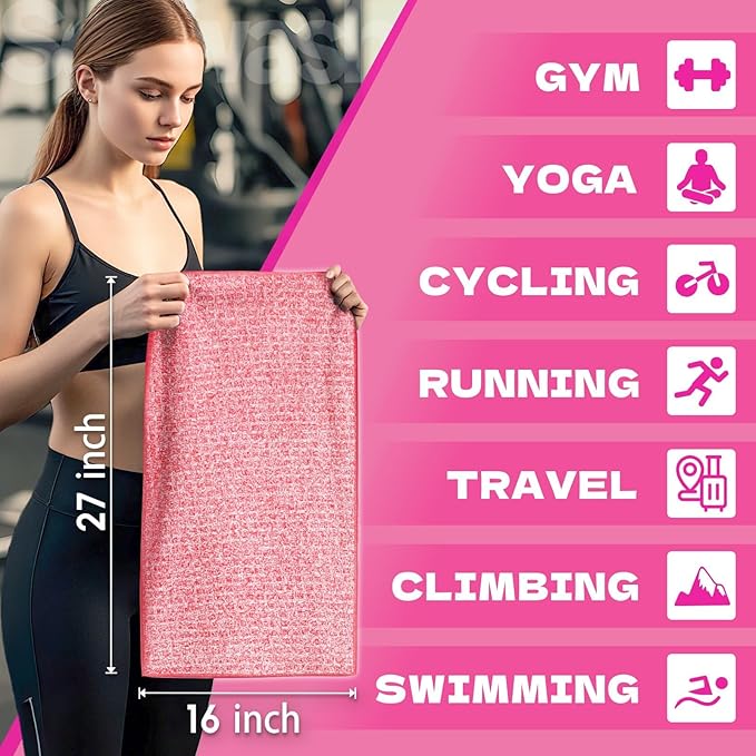 Microfiber Gym Towels for Showering Working Out Quick Dry Negative ions Large Middle Small Sizes Lightweight Gym Towel for Men Women Tennis Sports Towels for Body Hot Yoga Fitness Essentials