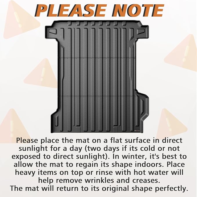 TripleAliners Truck Bed Mat Compatible with 2024 2025 2026 Chevrolet Silverado EV WT Version Accessories 5.9FT Vehicle Bed Perfectly Flush All Weather Protection TPE Heavy Duty Pickup Car Cargo Mat