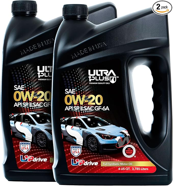 ULTRA 1PLUS SAE 0W-20 Full Synthetic Oil API SP ILSAC GF-6A - 0W20 Motor Oil, 2 Gallon