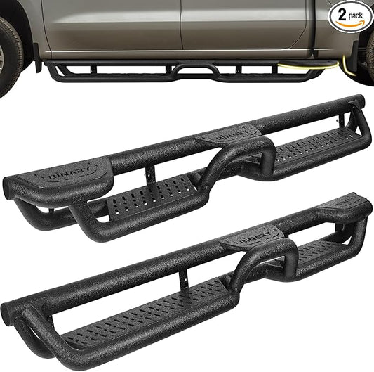 Wheel to Wheel 95" Running Boards Compatible with 2019-2026 Chevy Silverado/GMC Sierra 1500 Crew Cab, 20-26 Silverado/Sierra 2500HD 3500HD Crew Cab. BINARY STAR Side Steps, Silverado Nerf Bars.