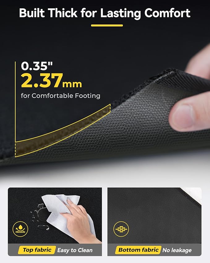 3W Floor Mats(with Carpets) & Cargo Liner Fit for Honda Odyssey 2018-2025, TPE All Weather Waterproof Custom Fit Automotive Floor Liners Carpet and Truck Car Liners for Honda Odyssey 1-3 Rows, Black