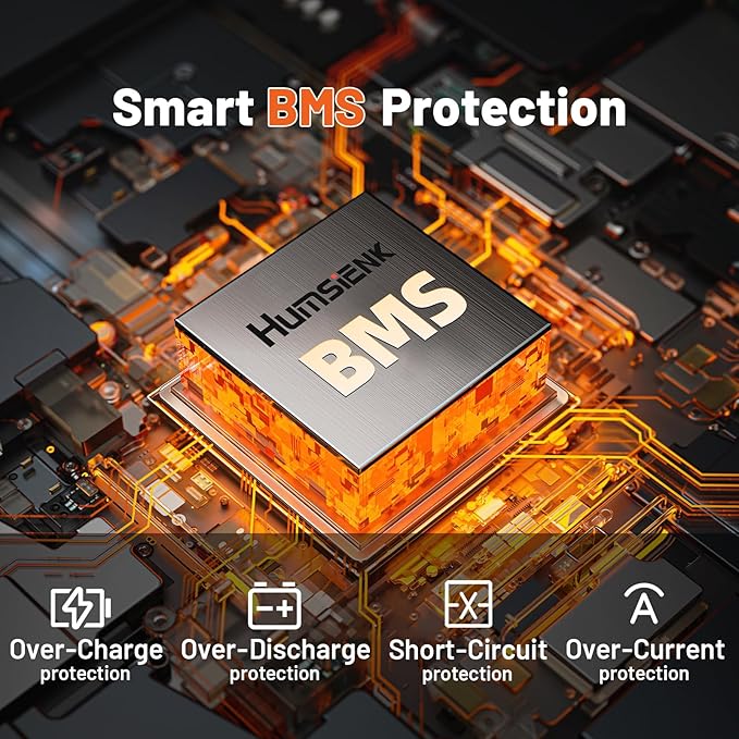 12V 310Ah (300Ah) LiFePO4 Battery - Fast Charge & Discharge with 200A BMS, 15000+ Deep Cycle Lithium Battery with Low-Temp Cutoff, Max. 3968Wh Energy for RVs, Solar Energy Storage, Off Grid