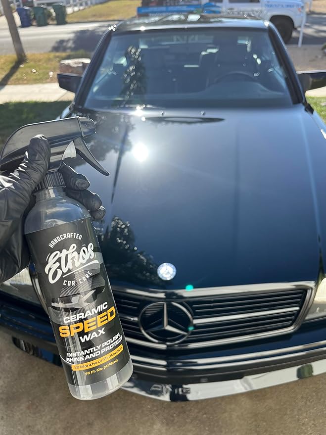 Ethos Ceramic Speed Wax - Ceramic Coating for Cars - Ceramic Coating Car Wax Spray - Ceramic Car Wax Polish Hydrophobic Top Coat Polish Formulated With Reactive Sio2 Copolymers