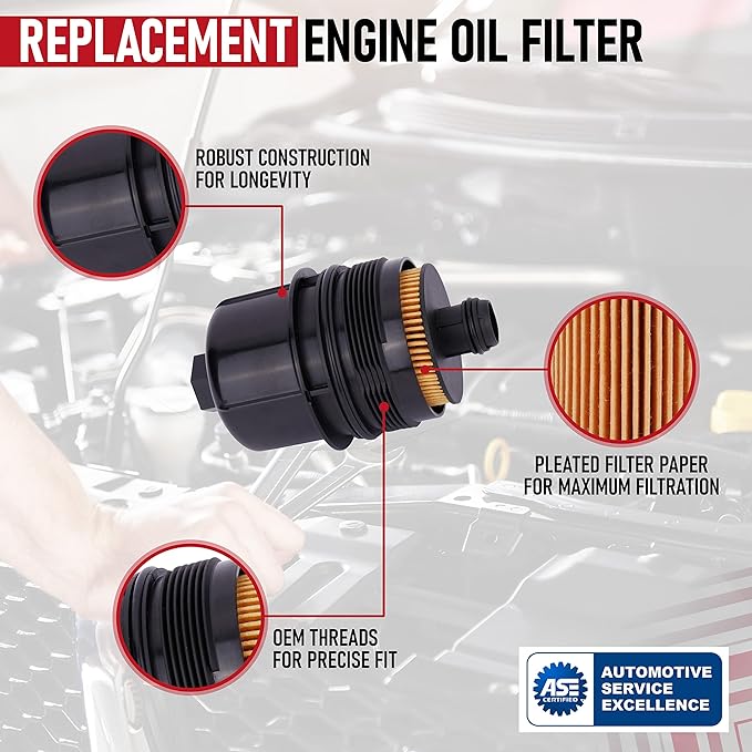 Replacement Engine Oil Filter - Compatible with Jeep Gladiator, Wrangler & Ram 1500 3.0L Vehicles - Replaces 68507598AA, 68498720AA - 2020, 2021-3 Liter Diesel Engines