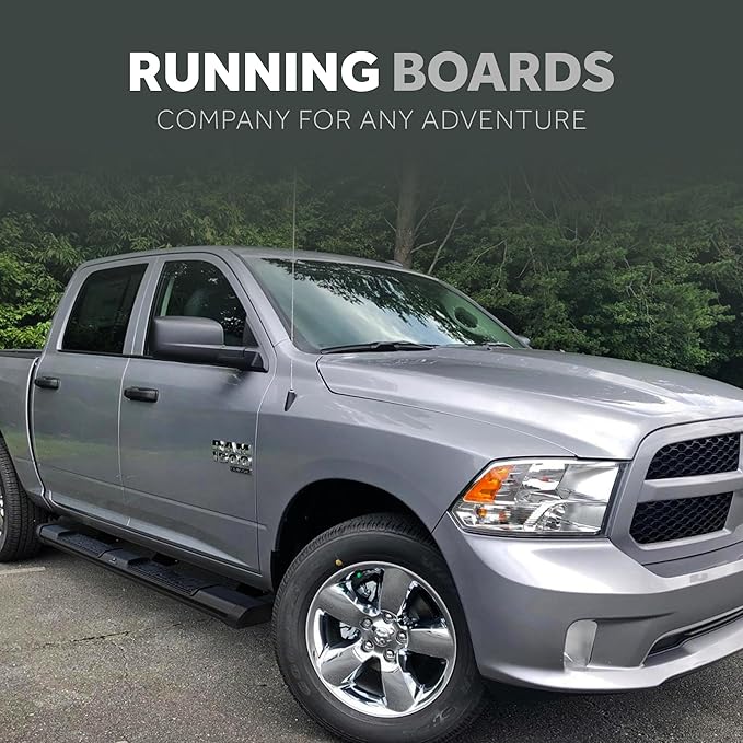 KEKO - Running Boards Compatible with 1500 - Crew Cab 2019-2025 - Truck Side Steps, Nerf Bars for Trucks - Anti-Slip Stepping Plates, Easy Install, Truck Accessories - 6005 T6 Aluminum & Alloy Steel