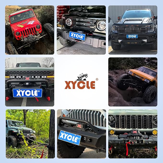 XYCLE15000lbs12V Electric Winch IP68waterproofOff-Road Vehicle Rescue winchs with2wireless Remote Controls and Synthetic Rope Suitable for Towing SUVs,Loggers,Trucks,Trailers,Jeeps,4WD (Dark-Gray)