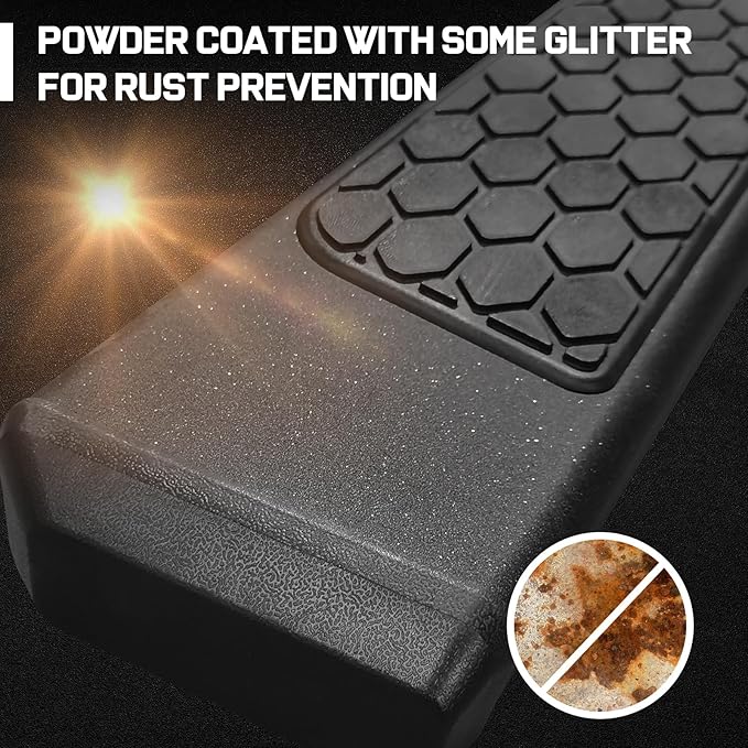 COMNOVA Side Steps Running Boards Compatible with 2019-2026 Dodge Ram 1500 (excl. Classic/2500/3500) Crew Cab New Body Style. 6.5 Inch Ram Rock Sliders Nerf Bars with Honeycomb Step Pad.